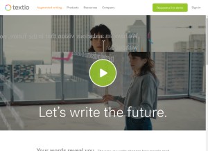 How textio.com looks like on a tablet such as an iPad.