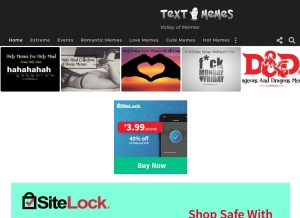 How textmemes.com looks like on a tablet such as an iPad.