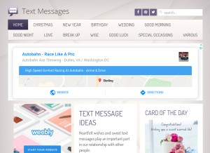 How textmessages.eu looks like on a tablet such as an iPad.