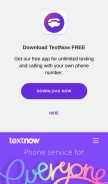 How textnow.com looks like on a mobile device such as an iPhone.