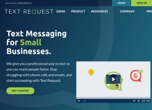 How textrequest.com looks like on a tablet such as an iPad.