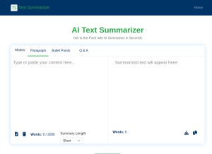 How textsummarizer.net looks like on a tablet such as an iPad.