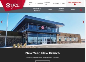 How tfcu.coop looks like on a tablet such as an iPad.