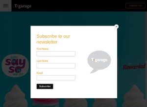 How tgarage.com.au looks like on a tablet such as an iPad.