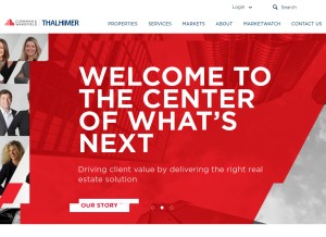 How thalhimer.com looks like on a tablet such as an iPad.