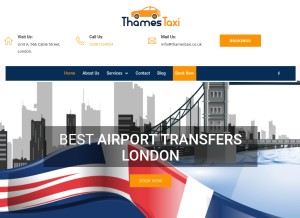 How thamestaxi.co.uk looks like on a tablet such as an iPad.