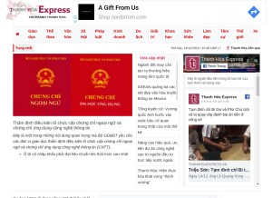 How thanhhoaexpress.vn looks like on a tablet such as an iPad.