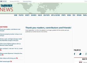 How thanhniennews.com looks like on a tablet such as an iPad.