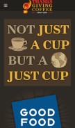 How thanksgivingcoffee.com looks like on a mobile device such as an iPhone.