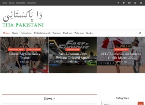 How thapakistani.com looks like on a tablet such as an iPad.