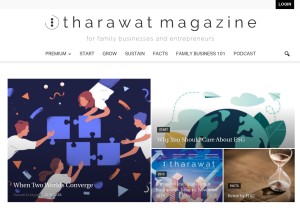 How tharawat-magazine.com looks like on a tablet such as an iPad.
