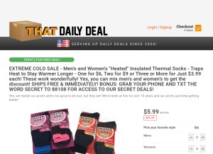 How thatdailydeal.com looks like on a tablet such as an iPad.