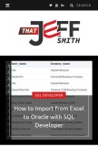 How thatjeffsmith.com looks like on a mobile device such as an iPhone.