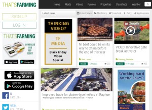 How thatsfarming.com looks like on a tablet such as an iPad.