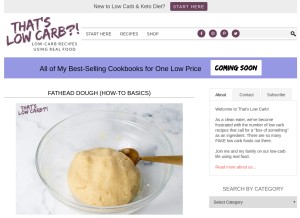 How thatslowcarb.com looks like on a tablet such as an iPad.