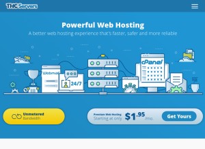 How thcservers.com looks like on a tablet such as an iPad.