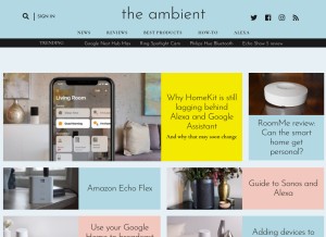 How the-ambient.com looks like on a tablet such as an iPad.