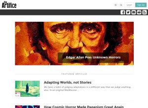 How the-artifice.com looks like on a tablet such as an iPad.