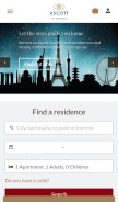 How the-ascott.com looks like on a mobile device such as an iPhone.