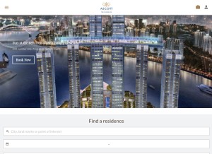 How the-ascott.com looks like on a tablet such as an iPad.