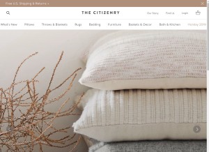 How the-citizenry.com looks like on a tablet such as an iPad.