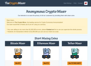 How the-crypto-mixer.online looks like on a tablet such as an iPad.