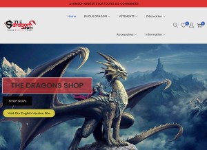 How the-dragons-shop.com looks like on a tablet such as an iPad.