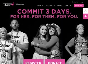 How the3day.org looks like on a tablet such as an iPad.