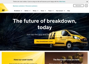 How theaa.com looks like on a tablet such as an iPad.