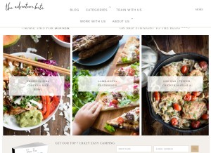 How theadventurebite.com looks like on a tablet such as an iPad.