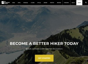 How theadventurejunkies.com looks like on a tablet such as an iPad.