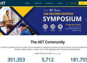 How theaet.com looks like on a tablet such as an iPad.