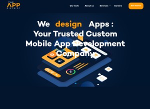 How theappdistrict.com looks like on a tablet such as an iPad.