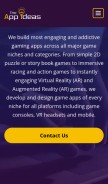 How theappideas.com looks like on a mobile device such as an iPhone.