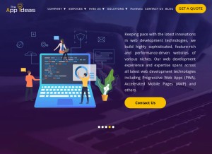 How theappideas.com looks like on a tablet such as an iPad.