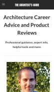 How thearchitectsguide.com looks like on a mobile device such as an iPhone.