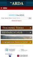 How thearda.com looks like on a mobile device such as an iPhone.