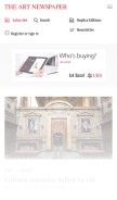 How theartnewspaper.com looks like on a mobile device such as an iPhone.