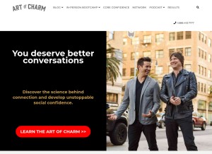 How theartofcharm.com looks like on a tablet such as an iPad.