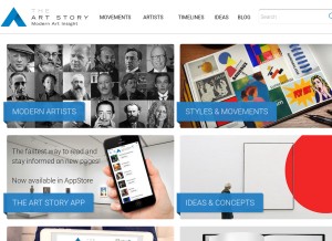 How theartstory.org looks like on a tablet such as an iPad.