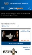 How theatermania.com looks like on a mobile device such as an iPhone.