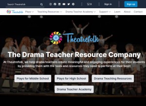 How theatrefolk.com looks like on a tablet such as an iPad.