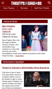 How theatreinchicago.com looks like on a mobile device such as an iPhone.