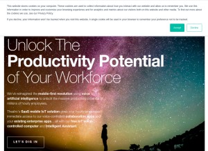 How theatro.com looks like on a tablet such as an iPad.