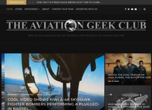 How theaviationgeekclub.com looks like on a tablet such as an iPad.