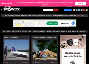 How theawesomer.com looks like on a tablet such as an iPad.