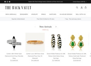 How thebackvault.com looks like on a tablet such as an iPad.