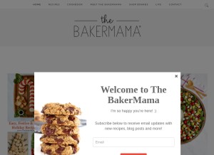 How thebakermama.com looks like on a tablet such as an iPad.