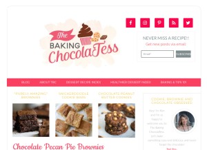 How thebakingchocolatess.com looks like on a tablet such as an iPad.