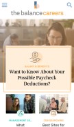 How thebalancecareers.com looks like on a mobile device such as an iPhone.